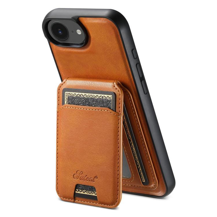 Suteni H15 MagSafe Oil Eax Leather Detachable Wallet Back Phone Case, For iPhone 12 Pro, For iPhone 17e / 16e