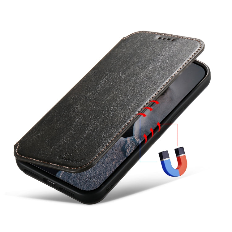 Suteni J05 Leather Magnetic MagSafe Phone Case, For iPhone 15 Pro, For iPhone 15 Plus, For iPhone 15