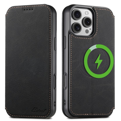 Suteni J06 Retro Matte Litchi Texture Leather MagSafe Phone Case, For iPhone 16 Pro Max, For iPhone 16 Pro, For iPhone 16 Plus, For iPhone 16, For iPhone 15 Pro Max, For iPhone 15 Pro, For iPhone 15 Plus, For iPhone 15 Apple Accessories engsut4425 iPhone 16 Pro Max - Suteni - Mobile Lens - Mobile Camera Lens - Cellphone Accessories - Phone Lens - Smartphone Lens
