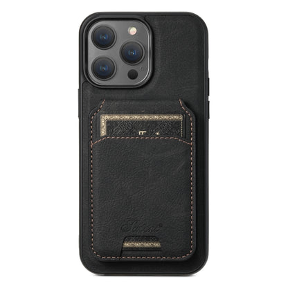Suteni H17 Litchi Texture Leather MagSafe Detachable Wallet Phone Case, For iPhone 12 Pro, For iPhone 17e / 16e