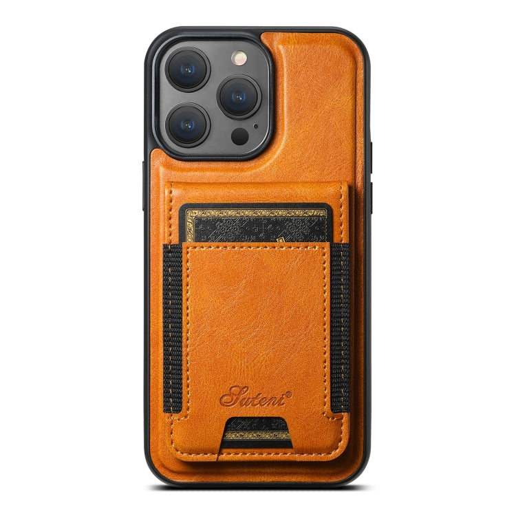 Suteni H17 Oil Eax Leather MagSafe Detachable Wallet Phone Case, For iPhone 12 Pro, For iPhone 17e / 16e