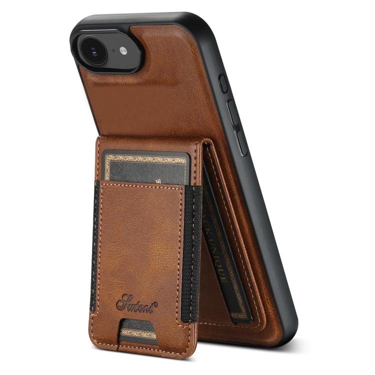Suteni H17 Oil Eax Leather MagSafe Detachable Wallet Phone Case, For iPhone 12 Pro, For iPhone 17e / 16e