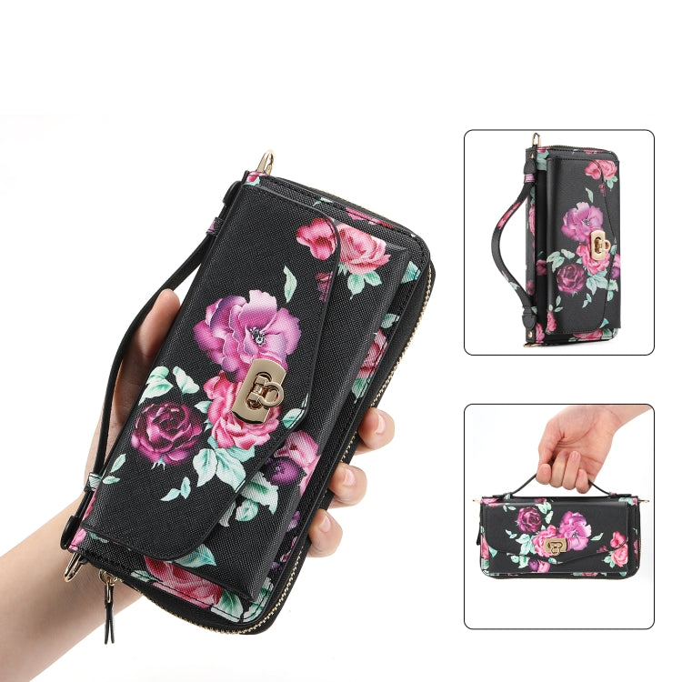 Flower Multi-functional Crossbody Zipper Wallet MagSafe Leather Phone Case, For iPhone 15 Pro Max, For iPhone 15 Pro, For iPhone 15 Plus, For iPhone 15 Apple Accessories engflo4468 iPhone 15 Pro Max - APEXEL INDIA - Mobile Lens - Mobile Camera Lens - Cellphone Accessories - Phone Lens - Smartphone Lens