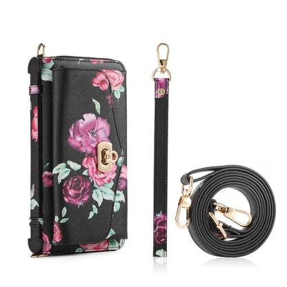 Flower Multi-functional Crossbody Zipper Wallet MagSafe Leather Phone Case, For iPhone 15 Pro Max, For iPhone 15 Pro, For iPhone 15 Plus, For iPhone 15 Apple Accessories engflo4468 iPhone 15 Pro Max - APEXEL INDIA - Mobile Lens - Mobile Camera Lens - Cellphone Accessories - Phone Lens - Smartphone Lens