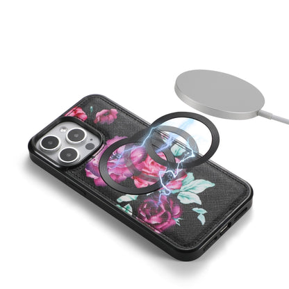Flower Multi-functional Crossbody Zipper Wallet MagSafe Leather Phone Case, For iPhone 15 Pro Max, For iPhone 15 Pro, For iPhone 15 Plus, For iPhone 15 Apple Accessories engflo4468 iPhone 15 Pro Max - APEXEL INDIA - Mobile Lens - Mobile Camera Lens - Cellphone Accessories - Phone Lens - Smartphone Lens