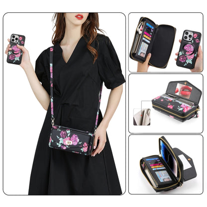 Flower Multi-functional Crossbody Zipper Wallet MagSafe Leather Phone Case, For iPhone 14 Plus, For iPhone 14, For iPhone 14 Pro, For iPhone 14 Pro Max Apple Accessories engflo4468 iPhone 14 Plus - APEXEL INDIA - Mobile Lens - Mobile Camera Lens - Cellphone Accessories - Phone Lens - Smartphone Lens