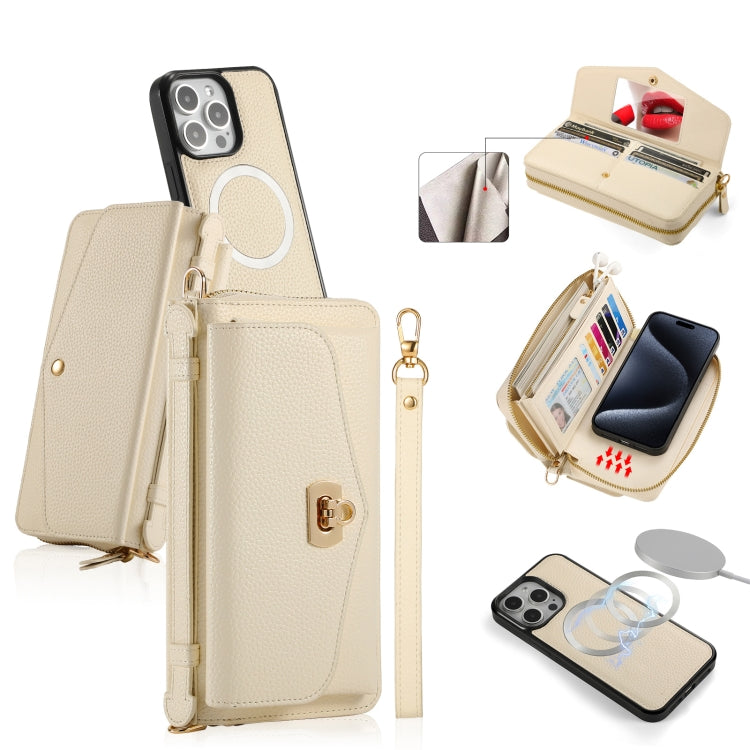 MagSafe Crossbody Multi-functional Zipper Wallet Litchi Leather Phone Case, For iPhone 15 Pro Max, For iPhone 15 Pro, For iPhone 15 Plus, For iPhone 15 Apple Accessories engmag4475 iPhone 15 Pro Max - APEXEL INDIA - Mobile Lens - Mobile Camera Lens - Cellphone Accessories - Phone Lens - Smartphone Lens