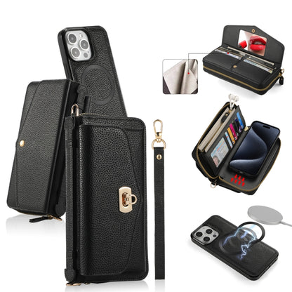 MagSafe Crossbody Multi-functional Zipper Wallet Litchi Leather Phone Case, For iPhone 15 Pro Max, For iPhone 15 Pro, For iPhone 15 Plus, For iPhone 15 Apple Accessories engmag4475 iPhone 15 Pro Max - APEXEL INDIA - Mobile Lens - Mobile Camera Lens - Cellphone Accessories - Phone Lens - Smartphone Lens