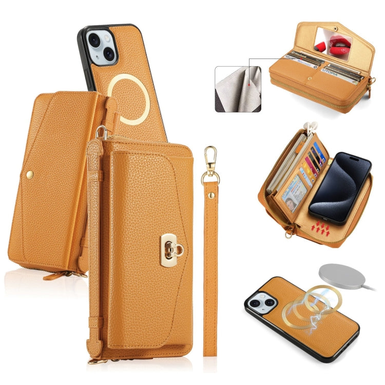 MagSafe Crossbody Multi-functional Zipper Wallet Litchi Leather Phone Case, For iPhone 15 Pro Max, For iPhone 15 Pro, For iPhone 15 Plus, For iPhone 15 Apple Accessories engmag4475 iPhone 15 Pro Max - APEXEL INDIA - Mobile Lens - Mobile Camera Lens - Cellphone Accessories - Phone Lens - Smartphone Lens