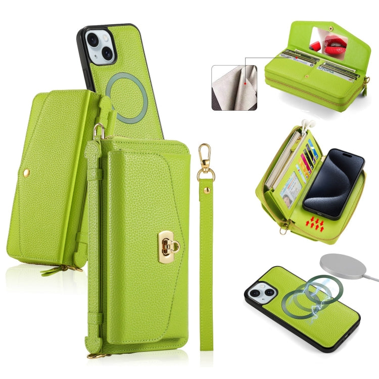 MagSafe Crossbody Multi-functional Zipper Wallet Litchi Leather Phone Case, For iPhone 15 Pro Max, For iPhone 15 Pro, For iPhone 15 Plus, For iPhone 15 Apple Accessories engmag4475 iPhone 15 Pro Max - APEXEL INDIA - Mobile Lens - Mobile Camera Lens - Cellphone Accessories - Phone Lens - Smartphone Lens