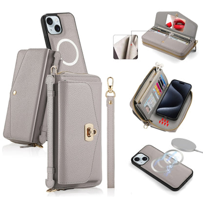 MagSafe Crossbody Multi-functional Zipper Wallet Litchi Leather Phone Case, For iPhone 15 Pro Max, For iPhone 15 Pro, For iPhone 15 Plus, For iPhone 15 Apple Accessories engmag4475 iPhone 15 Pro Max - APEXEL INDIA - Mobile Lens - Mobile Camera Lens - Cellphone Accessories - Phone Lens - Smartphone Lens