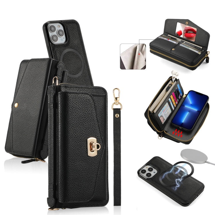 MagSafe Crossbody Multi-functional Zipper Wallet Litchi Leather Phone Case, For iPhone 13 Pro Max, For iPhone 13 Pro, For iPhone 13, For iPhone 12 Apple Accessories engmag4477 More iPhone Cases - APEXEL INDIA - Mobile Lens - Mobile Camera Lens - Cellphone Accessories - Phone Lens - Smartphone Lens