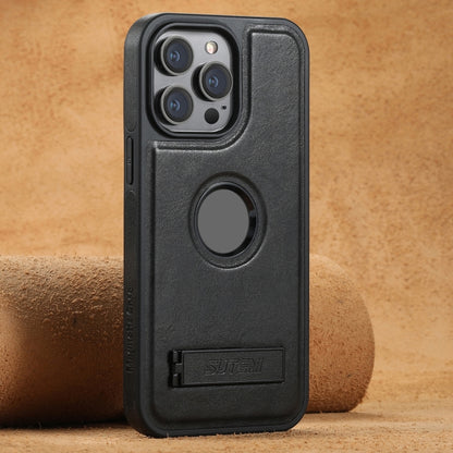 Suteni G2 Magsafe Oil Wax Leather Back Phone Case with Holder, For iPhone 16 Pro Max, For iPhone 16 Pro, For iPhone 16 Plus, For iPhone 16, For iPhone 15 Pro Max, For iPhone 15 Pro, For iPhone 15 Plus, For iPhone 15 Apple Accessories engsut4545 iPhone 16 Pro Max - Suteni - Mobile Lens - Mobile Camera Lens - Cellphone Accessories - Phone Lens - Smartphone Lens