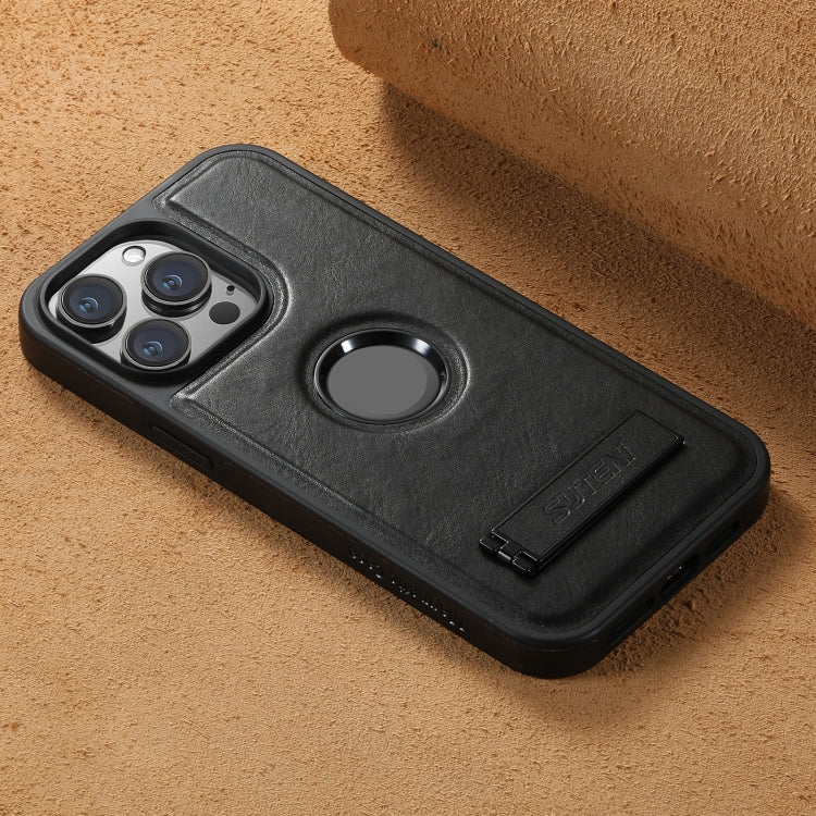 Suteni G2 Magsafe Oil Wax Leather Back Phone Case with Holder, For iPhone 12 Pro Max, For iPhone 12 Pro Apple Accessories engsut4546 More iPhone Cases - Suteni - Mobile Lens - Mobile Camera Lens - Cellphone Accessories - Phone Lens - Smartphone Lens