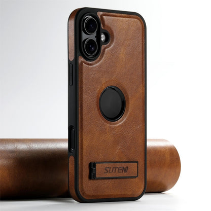 Suteni G2 Magsafe Oil Wax Leather Back Phone Case with Holder, For iPhone 16 Pro Max, For iPhone 16 Pro, For iPhone 16 Plus, For iPhone 16, For iPhone 15 Pro Max, For iPhone 15 Pro, For iPhone 15 Plus, For iPhone 15 Apple Accessories engsut4545 iPhone 16 Pro Max - Suteni - Mobile Lens - Mobile Camera Lens - Cellphone Accessories - Phone Lens - Smartphone Lens