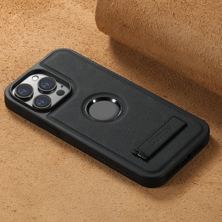Suteni G2 Magsafe Litchi Texture Leather Back Phone Case with Holder, For iPhone 14 Plus, For iPhone 14, For iPhone 14 Pro, For iPhone 14 Pro Max, For iPhone 13 Pro Max, For iPhone 13 Pro, For iPhone 13, For iPhone 12 Apple Accessories engsut4547 iPhone 14 Plus - Suteni - Mobile Lens - Mobile Camera Lens - Cellphone Accessories - Phone Lens - Smartphone Lens