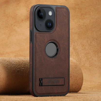Suteni G2 Magsafe Litchi Texture Leather Back Phone Case with Holder, For iPhone 14 Plus, For iPhone 14, For iPhone 14 Pro, For iPhone 14 Pro Max, For iPhone 13 Pro Max, For iPhone 13 Pro, For iPhone 13, For iPhone 12 Apple Accessories engsut4547 iPhone 14 Plus - Suteni - Mobile Lens - Mobile Camera Lens - Cellphone Accessories - Phone Lens - Smartphone Lens