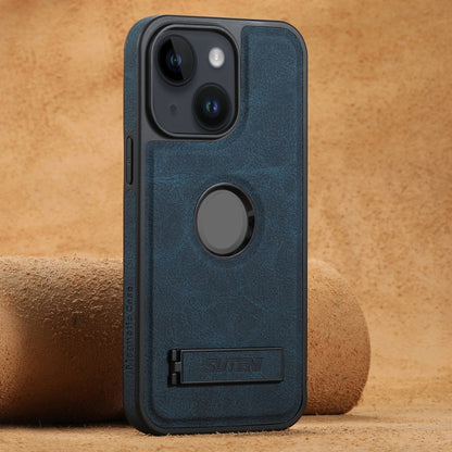 Suteni G2 Magsafe Litchi Texture Leather Back Phone Case with Holder, For iPhone 14 Plus, For iPhone 14, For iPhone 14 Pro, For iPhone 14 Pro Max, For iPhone 13 Pro Max, For iPhone 13 Pro, For iPhone 13, For iPhone 12 Apple Accessories engsut4547 iPhone 14 Plus - Suteni - Mobile Lens - Mobile Camera Lens - Cellphone Accessories - Phone Lens - Smartphone Lens