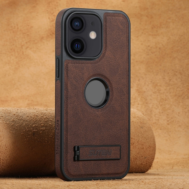 Suteni G2 Magsafe Litchi Texture Leather Back Phone Case with Holder, For iPhone 14 Plus, For iPhone 14, For iPhone 14 Pro, For iPhone 14 Pro Max, For iPhone 13 Pro Max, For iPhone 13 Pro, For iPhone 13, For iPhone 12 Apple Accessories engsut4547 iPhone 14 Plus - Suteni - Mobile Lens - Mobile Camera Lens - Cellphone Accessories - Phone Lens - Smartphone Lens