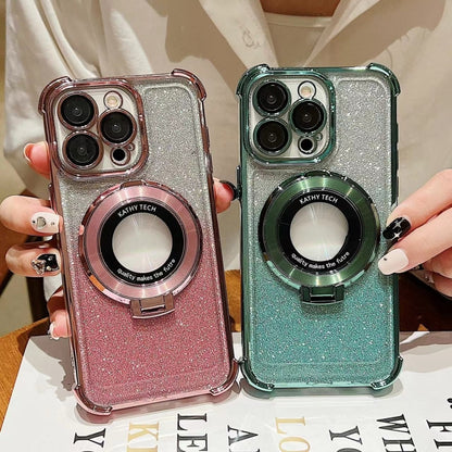Invisible Holder Gradient Glitter Magsafe Phone Case, For iPhone 11, For iPhone 11 Pro Apple Accessories enginv4566 More iPhone Cases - APEXEL INDIA - Mobile Lens - Mobile Camera Lens - Cellphone Accessories - Phone Lens - Smartphone Lens
