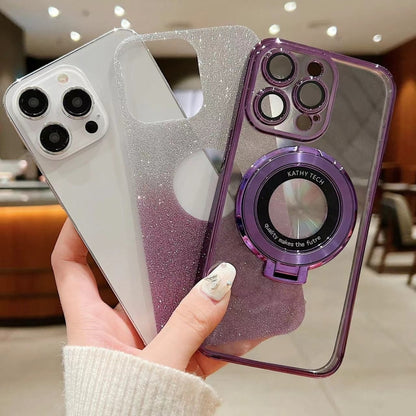 Electroplated Holder Gradient Glitter MagSafe Phone Case, For iPhone 16 Pro Max, For iPhone 16 Pro, For iPhone 16 Plus, For iPhone 16 Apple Accessories engele4585 iPhone 16 Pro Max - APEXEL INDIA - Mobile Lens - Mobile Camera Lens - Cellphone Accessories - Phone Lens - Smartphone Lens