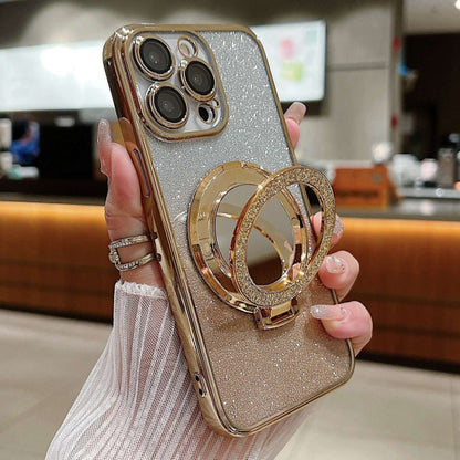 Plated Mirror Holder Gradient Glitter MagSafe Phone Case, For iPhone 13 mini, For iPhone 12, For iPhone 12 Pro Max Apple Accessories engpla4598 More iPhone Cases - APEXEL INDIA - Mobile Lens - Mobile Camera Lens - Cellphone Accessories - Phone Lens - Smartphone Lens