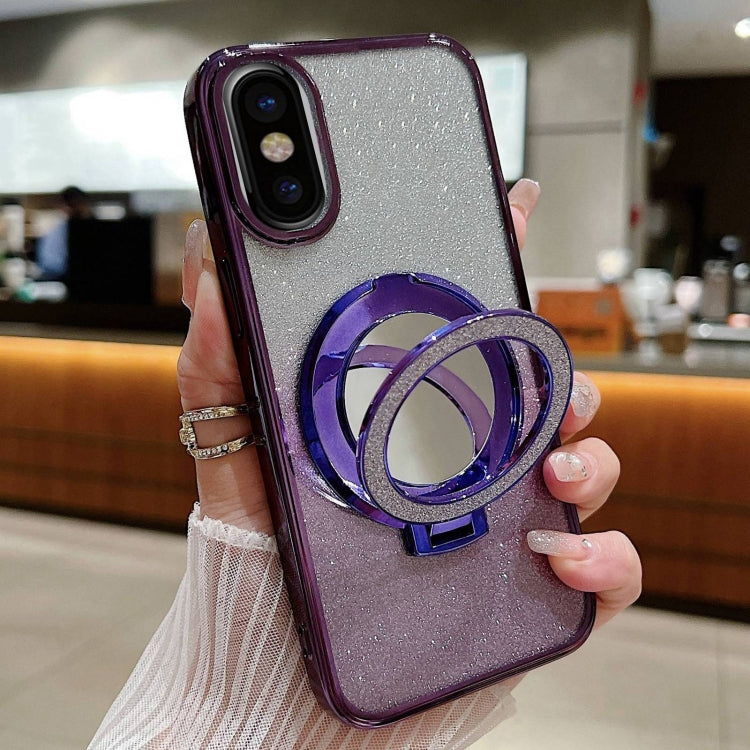 Plated Mirror Holder Gradient Glitter MagSafe Phone Case, For iPhone XS Max, For iPhone 7 / 8 / SE 2022, For iPhone X / XS Apple Accessories engpla4601 More iPhone Cases - APEXEL INDIA - Mobile Lens - Mobile Camera Lens - Cellphone Accessories - Phone Lens - Smartphone Lens