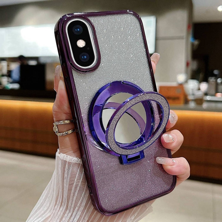 Plated Mirror Holder Gradient Glitter MagSafe Phone Case, For iPhone XS Max, For iPhone 7 / 8 / SE 2022, For iPhone X / XS Apple Accessories engpla4601 More iPhone Cases - APEXEL INDIA - Mobile Lens - Mobile Camera Lens - Cellphone Accessories - Phone Lens - Smartphone Lens
