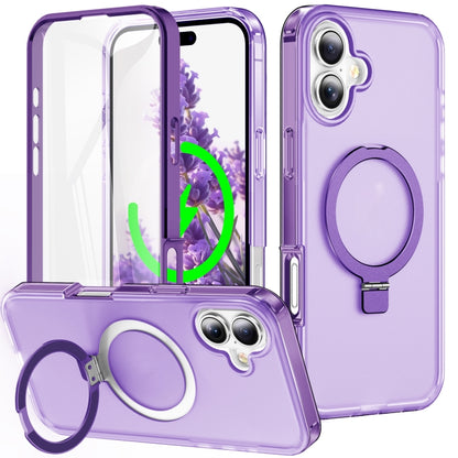 Frosted Skin Feel MagSafe Holder 360 Full Body Phone Case, For iPhone 16 Pro Max, For iPhone 16 Pro, For iPhone 16 Plus, For iPhone 16 Apple Accessories engfro4857 iPhone 16 Pro Max - APEXEL INDIA - Mobile Lens - Mobile Camera Lens - Cellphone Accessories - Phone Lens - Smartphone Lens