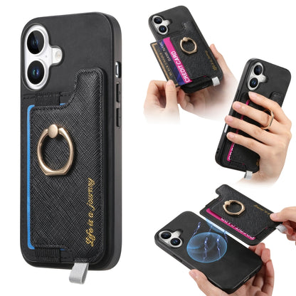 Retro Magsafe Cross Leather Ring Holder Card Bag Phone Case, For iPhone 16 Pro Max, For iPhone 16 Pro, For iPhone 16 Plus Apple Accessories engret4888 iPhone 16 Pro Max - APEXEL INDIA - Mobile Lens - Mobile Camera Lens - Cellphone Accessories - Phone Lens - Smartphone Lens