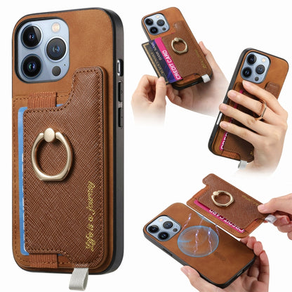 Retro Magsafe Cross Leather Ring Holder Card Bag Phone Case, For iPhone 16 Pro Max, For iPhone 16 Pro, For iPhone 16 Plus Apple Accessories engret4888 iPhone 16 Pro Max - APEXEL INDIA - Mobile Lens - Mobile Camera Lens - Cellphone Accessories - Phone Lens - Smartphone Lens