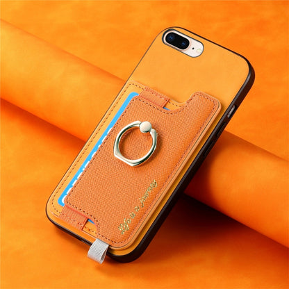 Retro Magsafe Cross Leather Ring Holder Card Bag Phone Case, For iPhone 7 Plus / 8 Plus Apple Accessories engret4893 More iPhone Cases - APEXEL INDIA - Mobile Lens - Mobile Camera Lens - Cellphone Accessories - Phone Lens - Smartphone Lens