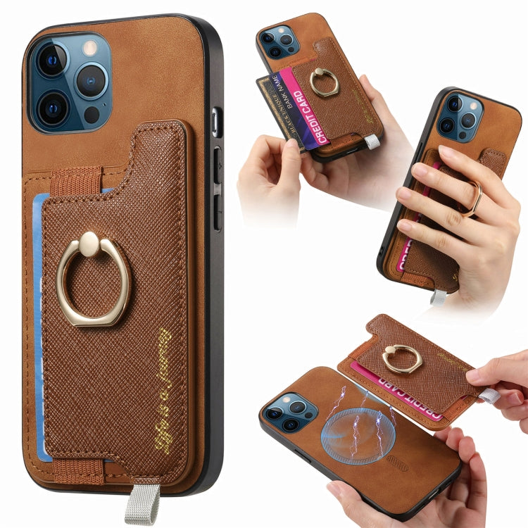 Retro Magsafe Cross Leather Ring Holder Card Bag Phone Case, For iPhone 12 Pro Max, For iPhone 11 Pro Max, For iPhone 11 Apple Accessories engret4891 More iPhone Cases - APEXEL INDIA - Mobile Lens - Mobile Camera Lens - Cellphone Accessories - Phone Lens - Smartphone Lens