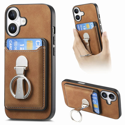 Retro Folding Ring Holder Card Bag MagSafe Phone Case, For iPhone 16 Pro Max, For iPhone 16 Pro, For iPhone 16 Plus Apple Accessories engret4894 iPhone 16 Pro Max - APEXEL INDIA - Mobile Lens - Mobile Camera Lens - Cellphone Accessories - Phone Lens - Smartphone Lens