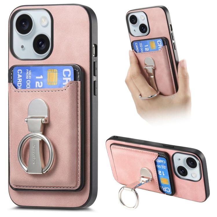 Retro Folding Ring Holder Card Bag MagSafe Phone Case, For iPhone 15 Plus, For iPhone 15, For iPhone 14 Plus Apple Accessories engret4896 iPhone 15 Plus - APEXEL INDIA - Mobile Lens - Mobile Camera Lens - Cellphone Accessories - Phone Lens - Smartphone Lens