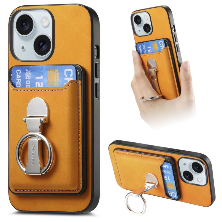 Retro Folding Ring Holder Card Bag MagSafe Phone Case, For iPhone 15 Plus, For iPhone 15, For iPhone 14 Plus Apple Accessories engret4896 iPhone 15 Plus - APEXEL INDIA - Mobile Lens - Mobile Camera Lens - Cellphone Accessories - Phone Lens - Smartphone Lens