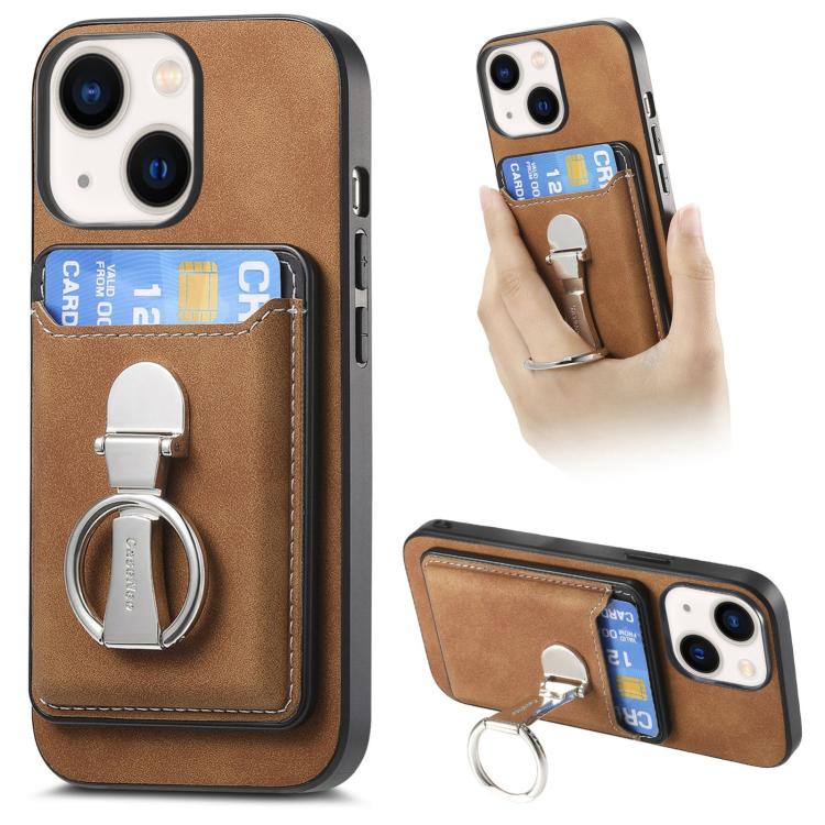 Retro Folding Ring Holder Card Bag MagSafe Phone Case, For iPhone 15 Plus, For iPhone 15, For iPhone 14 Plus Apple Accessories engret4896 iPhone 15 Plus - APEXEL INDIA - Mobile Lens - Mobile Camera Lens - Cellphone Accessories - Phone Lens - Smartphone Lens