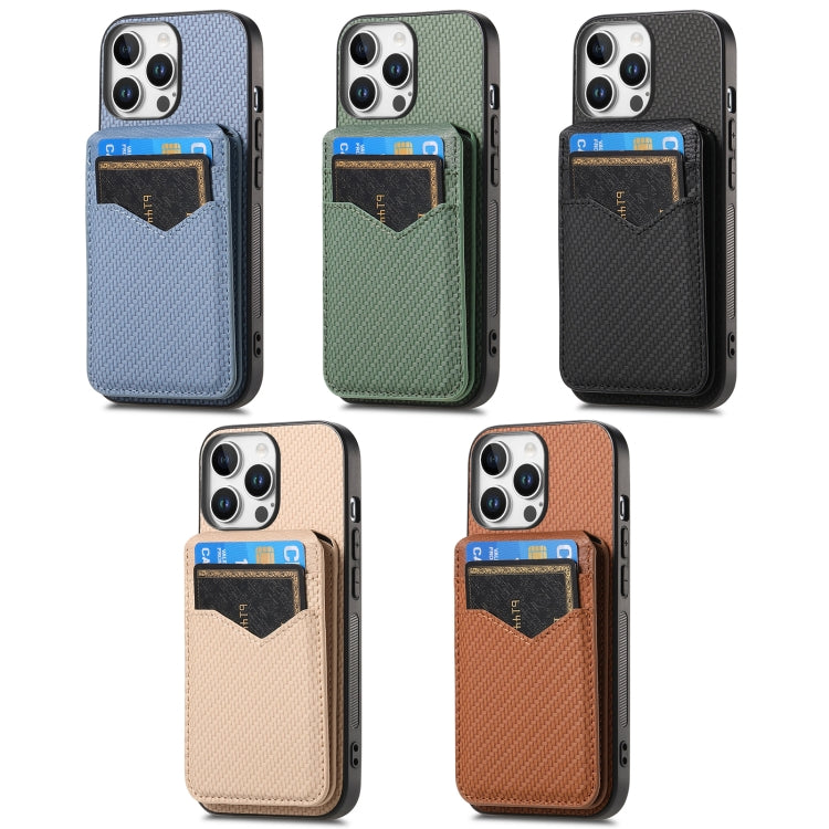 Carbon Fiber MagSafe Vertical Flip Card Bag Phone Case, For iPhone 16 Apple Accessories engcar4900 iPhone 16 - APEXEL INDIA - Mobile Lens - Mobile Camera Lens - Cellphone Accessories - Phone Lens - Smartphone Lens