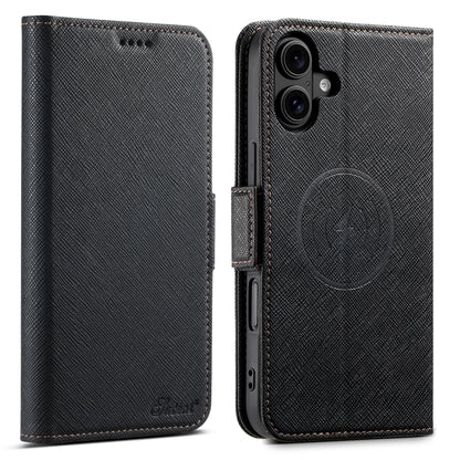 Suteni J08 Multifunctional Cross Texture MagSafe Leather Phone Case, For iPhone 16 Pro Max, For iPhone 16 Pro, For iPhone 16 Plus, For iPhone 16, For iPhone 15 Pro Max, For iPhone 15 Pro, For iPhone 15 Plus, For iPhone 15 Apple Accessories engsut4919 iPhone 16 Pro Max - Suteni - Mobile Lens - Mobile Camera Lens - Cellphone Accessories - Phone Lens - Smartphone Lens