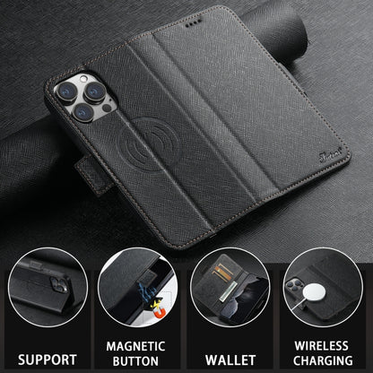 Suteni J08 Multifunctional Cross Texture MagSafe Leather Phone Case, For iPhone 12 Pro Max, For iPhone 12 Pro Apple Accessories engsut4926 More iPhone Cases - Suteni - Mobile Lens - Mobile Camera Lens - Cellphone Accessories - Phone Lens - Smartphone Lens