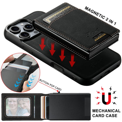 Suteni H19 Litchi Grain 2-in-1 MagSafe Removable Card Box Back Phone Case Apple Accessories engsut5725 iPhone 15 iPhone 15 Cases Suteni - Suteni - Mobile Lens - Mobile Camera Lens - Cellphone Accessories - Phone Lens - Smartphone Lens