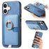 Retro Cross Leather Ring Side Insert Card Bag MagSafe Phone Case, For iPhone 16 Plus, For iPhone 16, For iPhone 15 Pro max Apple Accessories engret5066 iPhone 16 Plus - APEXEL INDIA - Mobile Lens - Mobile Camera Lens - Cellphone Accessories - Phone Lens - Smartphone Lens