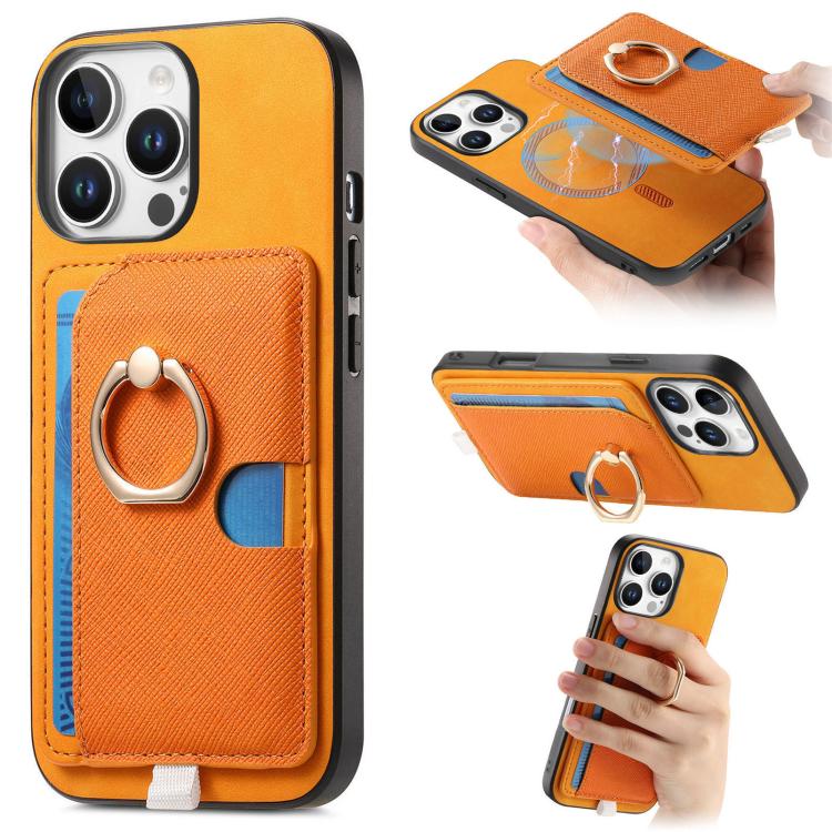 Retro Cross Leather Ring Side Insert Card Bag MagSafe Phone Case, For iPhone 15 Pro, For iPhone 15 Plus, For iPhone 15 Apple Accessories engret5082 iPhone 15 Pro - APEXEL INDIA - Mobile Lens - Mobile Camera Lens - Cellphone Accessories - Phone Lens - Smartphone Lens