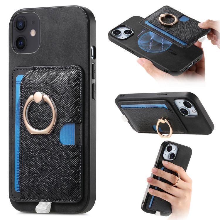 Retro Cross Leather Ring Side Insert Card Bag MagSafe Phone Case, For iPhone 13, For iPhone 12 Pro Max, For iPhone 11 Pro Max Apple Accessories engret5084 More iPhone Cases - APEXEL INDIA - Mobile Lens - Mobile Camera Lens - Cellphone Accessories - Phone Lens - Smartphone Lens