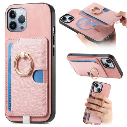 Retro Cross Leather Ring Side Insert Card Bag MagSafe Phone Case, For iPhone 13, For iPhone 12 Pro Max, For iPhone 11 Pro Max Apple Accessories engret5084 More iPhone Cases - APEXEL INDIA - Mobile Lens - Mobile Camera Lens - Cellphone Accessories - Phone Lens - Smartphone Lens