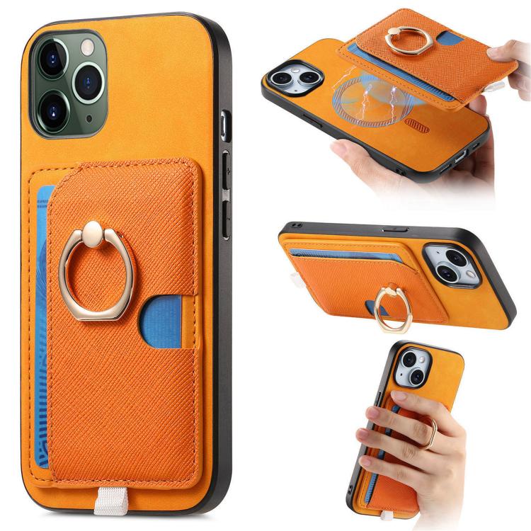 Retro Cross Leather Ring Side Insert Card Bag MagSafe Phone Case, For iPhone 11, For iPhone 11 Pro, For iPhone XR Apple Accessories engret5072 More iPhone Cases - APEXEL INDIA - Mobile Lens - Mobile Camera Lens - Cellphone Accessories - Phone Lens - Smartphone Lens