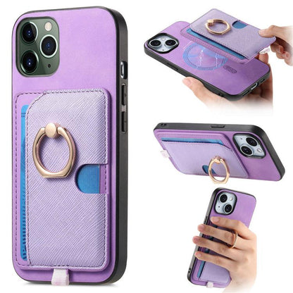 Retro Cross Leather Ring Side Insert Card Bag MagSafe Phone Case, For iPhone 11, For iPhone 11 Pro, For iPhone XR Apple Accessories engret5072 More iPhone Cases - APEXEL INDIA - Mobile Lens - Mobile Camera Lens - Cellphone Accessories - Phone Lens - Smartphone Lens