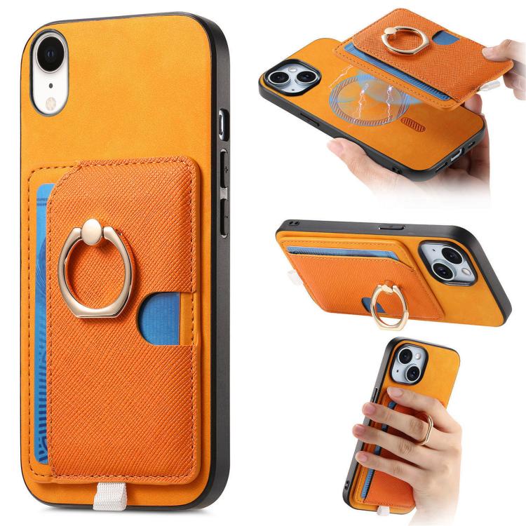 Retro Cross Leather Ring Side Insert Card Bag MagSafe Phone Case, For iPhone 11, For iPhone 11 Pro, For iPhone XR Apple Accessories engret5072 More iPhone Cases - APEXEL INDIA - Mobile Lens - Mobile Camera Lens - Cellphone Accessories - Phone Lens - Smartphone Lens