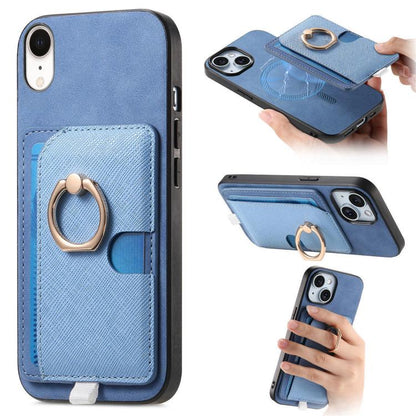 Retro Cross Leather Ring Side Insert Card Bag MagSafe Phone Case, For iPhone 11, For iPhone 11 Pro, For iPhone XR Apple Accessories engret5072 More iPhone Cases - APEXEL INDIA - Mobile Lens - Mobile Camera Lens - Cellphone Accessories - Phone Lens - Smartphone Lens