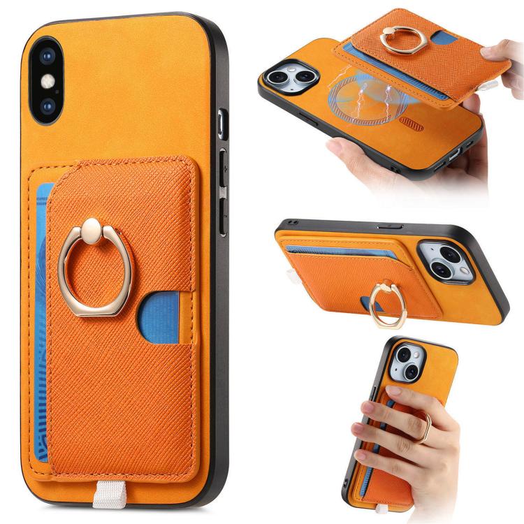 Retro Cross Leather Ring Side Insert Card Bag MagSafe Phone Case, For iPhone XS Max, For iPhone 7 / 8 / SE 2022, For iPhone 12 / 12 Pro Apple Accessories engret5085 More iPhone Cases - APEXEL INDIA - Mobile Lens - Mobile Camera Lens - Cellphone Accessories - Phone Lens - Smartphone Lens